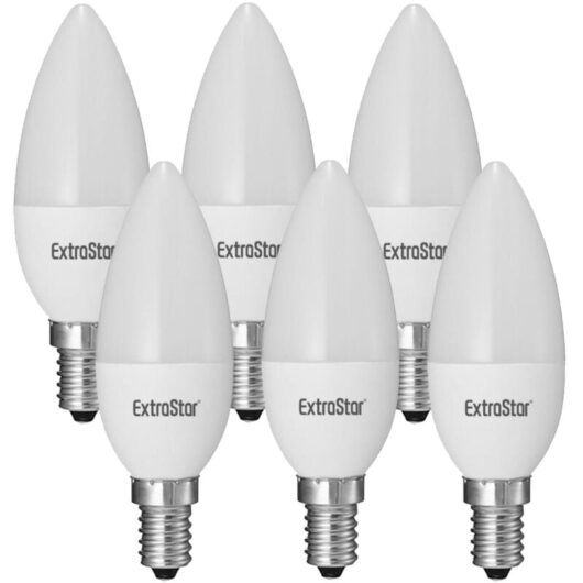 6W led Candle Bulb E14,6500K, Daylight (Pack of 6)