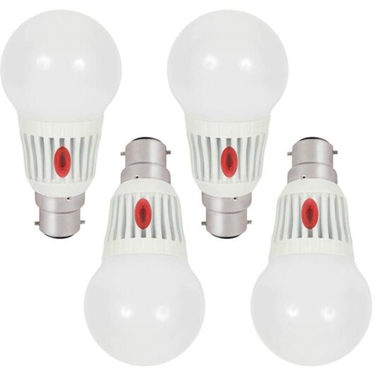 7W B22 Bayonet Cap Dusk Till Dawn led Light Bulb Warm White - 4 Pack - Litecraft
