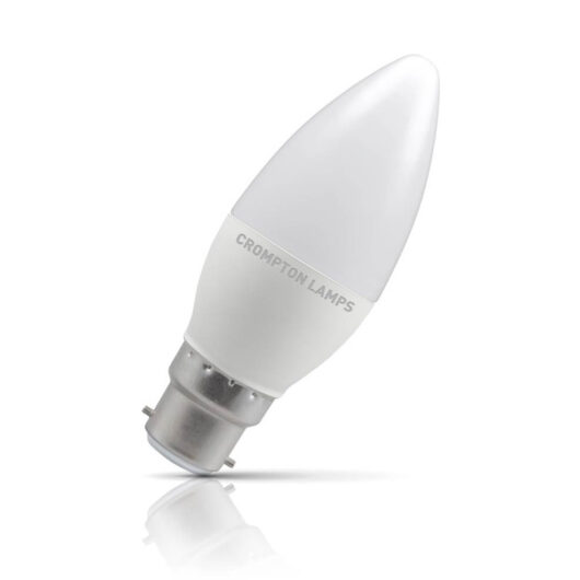 Crompton Candle LED Light Bulb B22 4.9W (40W Eqv) Daylight Opal