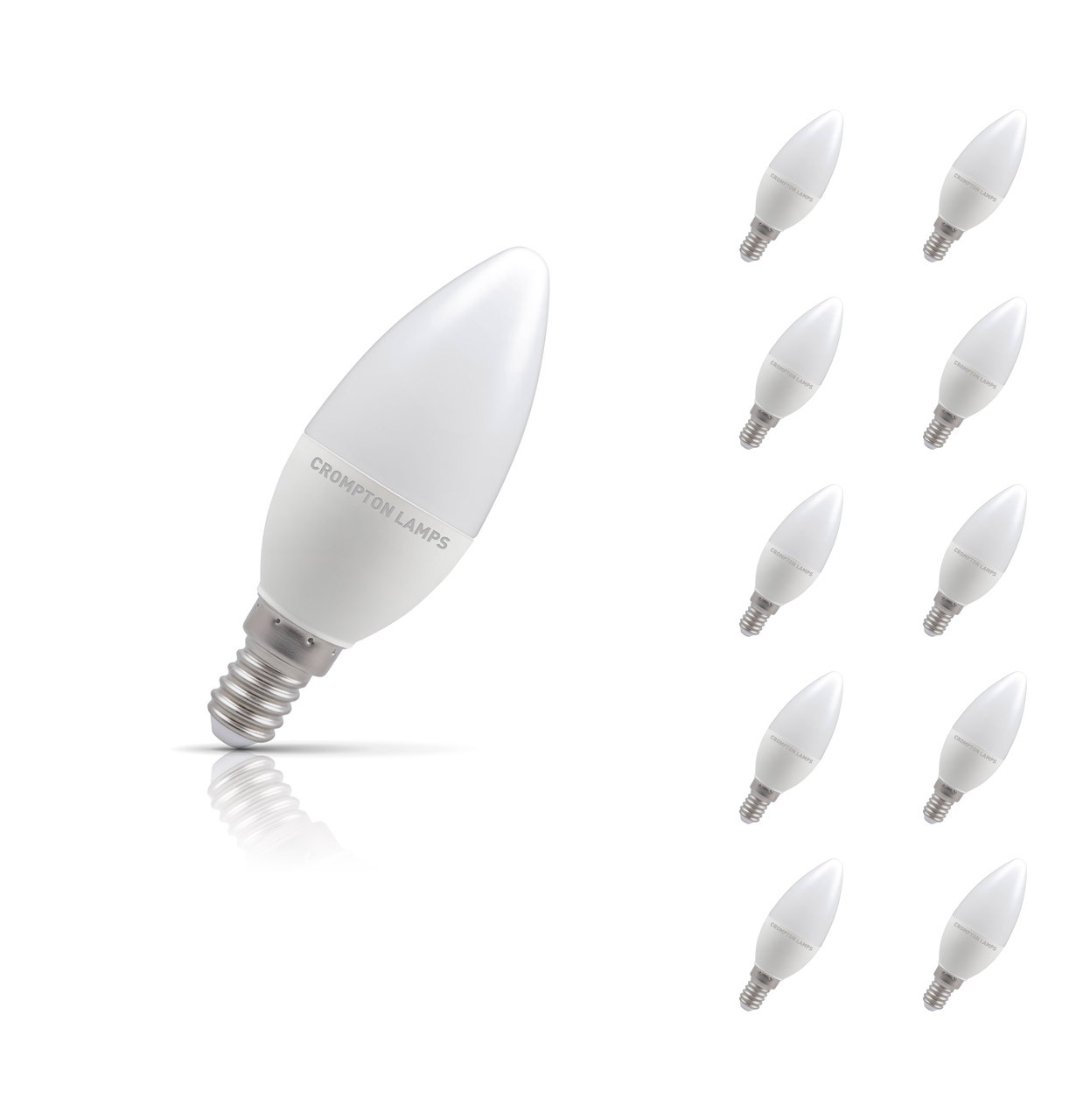 Crompton Candle LED Light Bulb Dimmable E14 5W (40W Eqv) Daylight 10-Pack