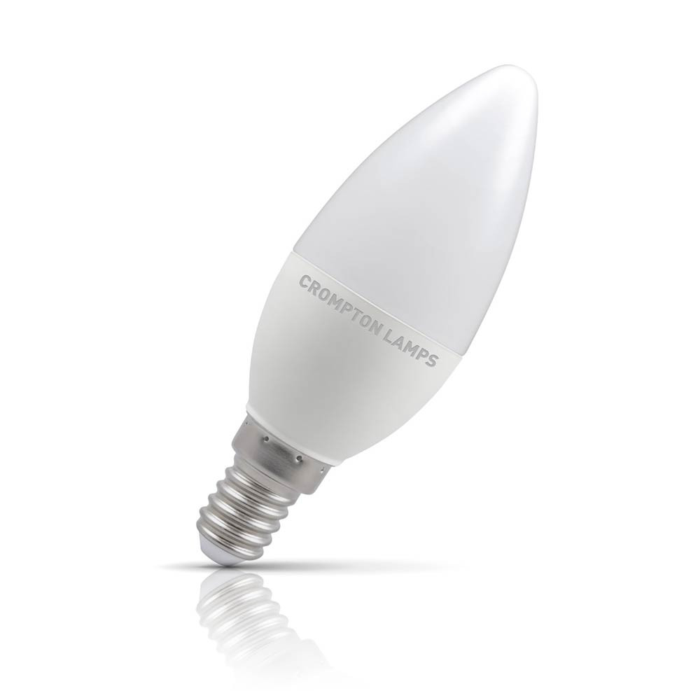 Crompton Candle LED Light Bulb Dimmable E14 5W (40W Eqv) Daylight Opal