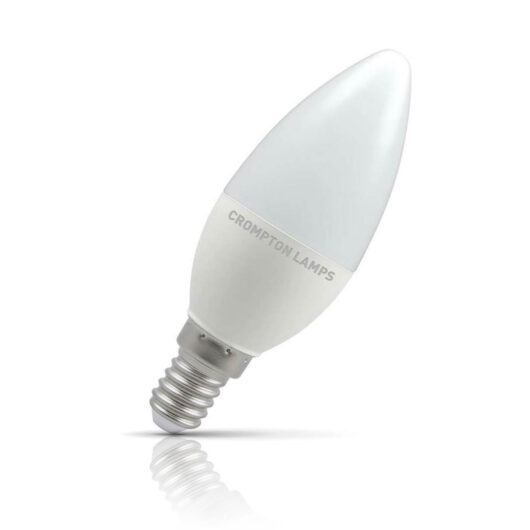 Crompton Candle LED Light Bulb E14 4.9W (40W Eqv) Daylight Opal