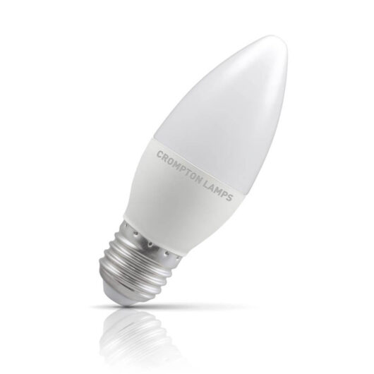 Crompton Candle LED Light Bulb E27 4.9W (40W Eqv) Daylight Opal