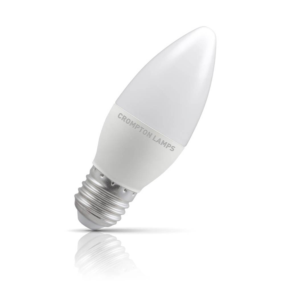 Crompton Candle LED Light Bulb E27 4.9W (40W Eqv) Daylight Opal