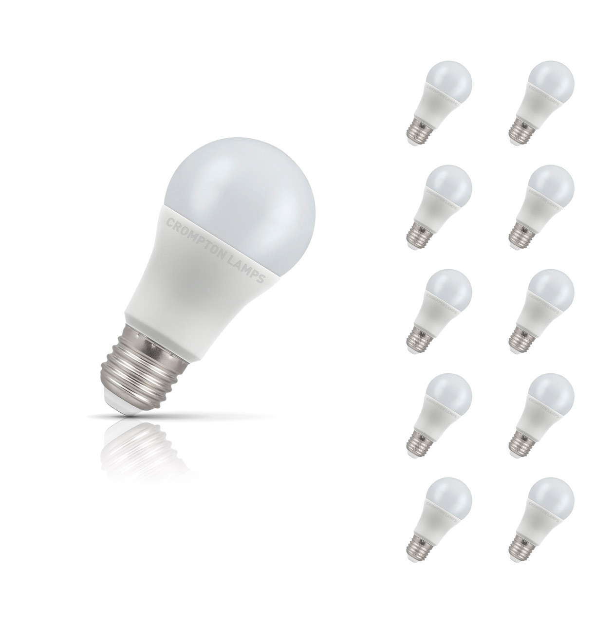 Crompton GLS LED Light Bulb E27 11W (75W Eqv) Daylight 10-Pack Opal