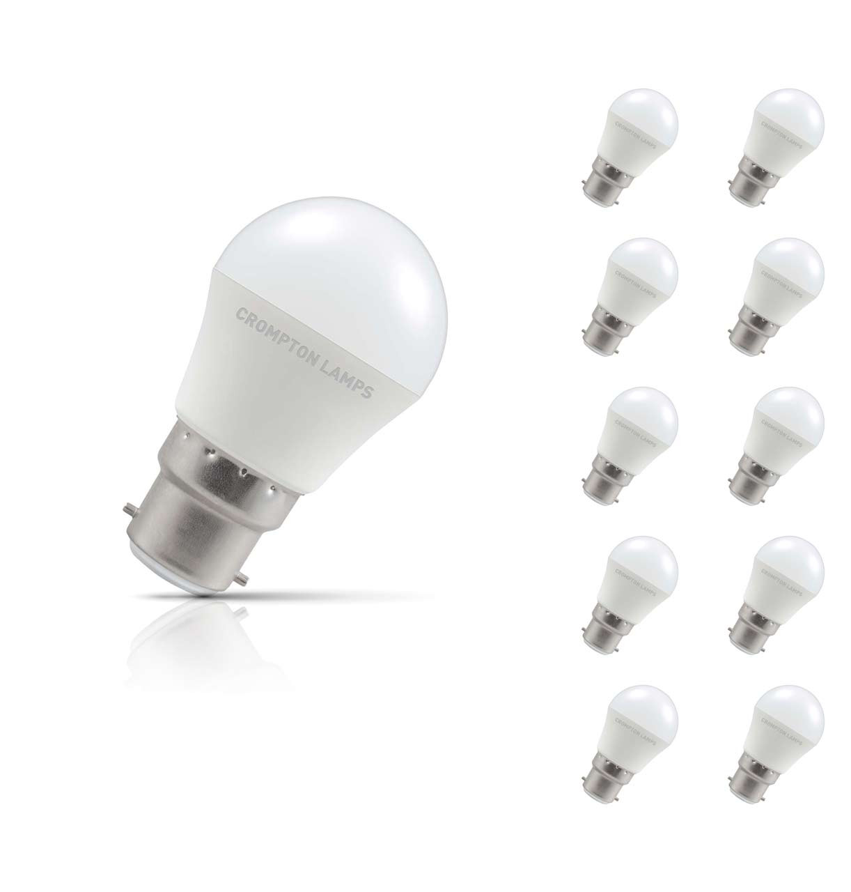 Crompton Golfball LED Light Bulb Dimmable B22 5W (40W Eqv) Daylight 10-Pack