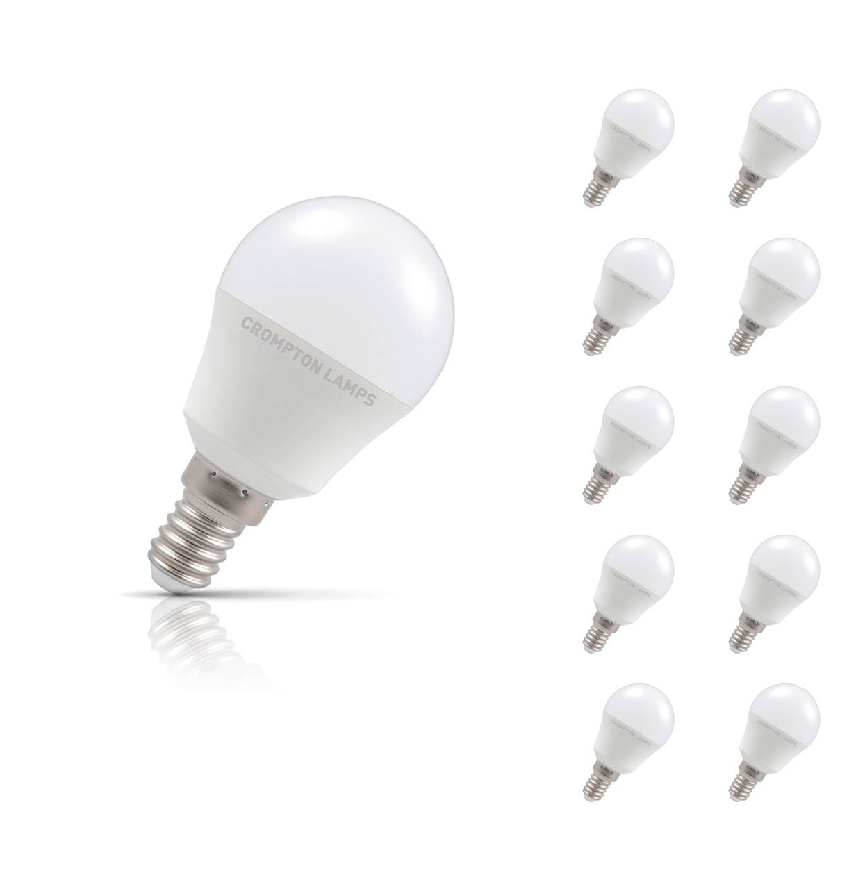 Crompton Golfball LED Light Bulb Dimmable E14 5W (40W Eqv) Daylight 10-Pack