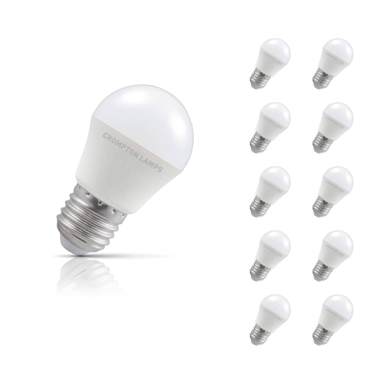 Crompton Golfball LED Light Bulb Dimmable E27 5W (40W Eqv) Daylight 10-Pack