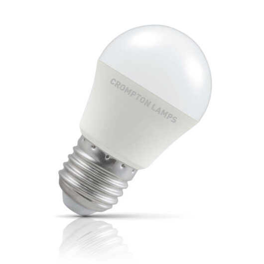 Crompton Golfball LED Light Bulb Dimmable E27 5W (40W Eqv) Daylight Opal