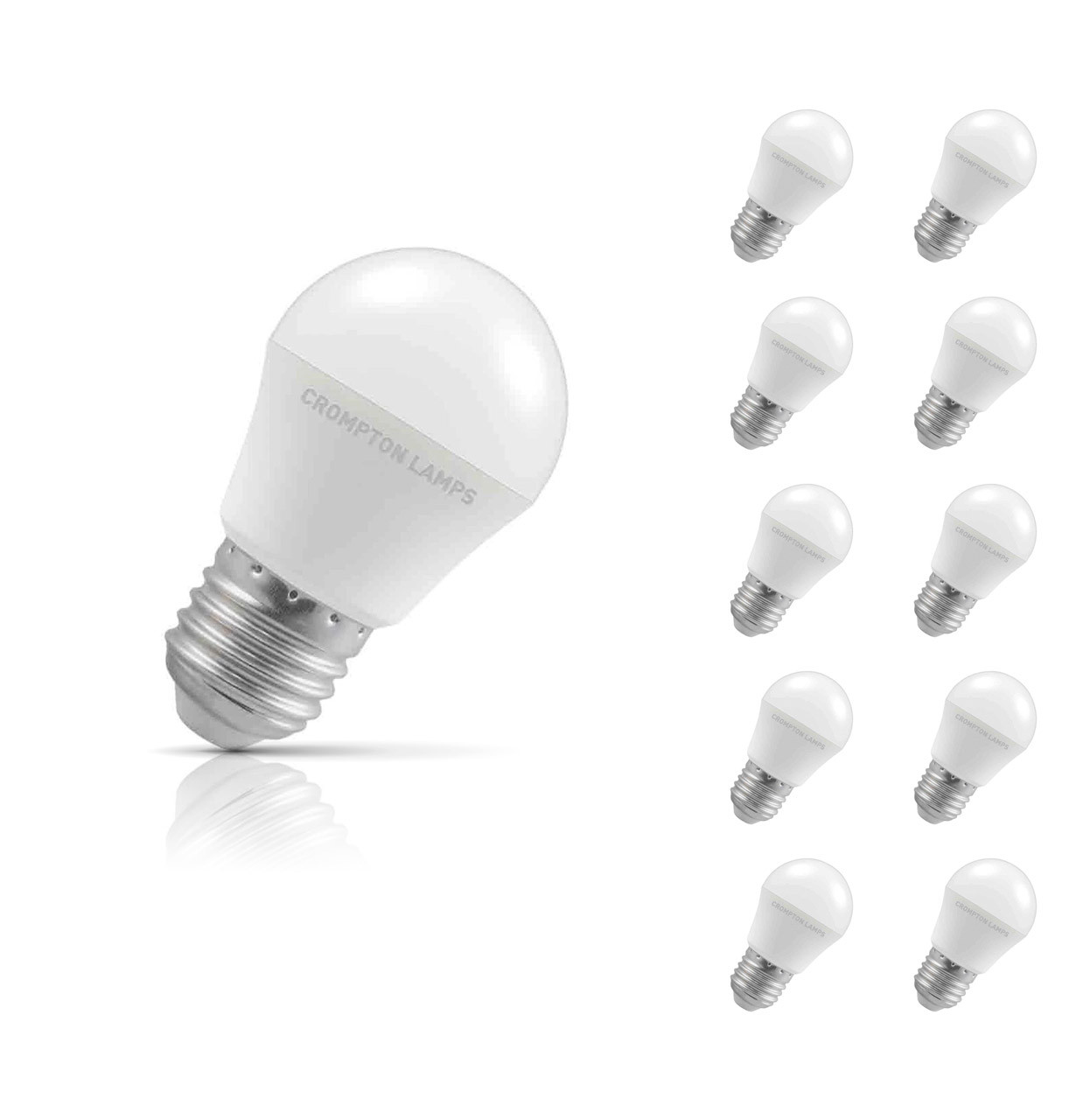 Crompton Golfball LED Light Bulb E27 4.9W (40W Eqv) Daylight 10-Pack Opal