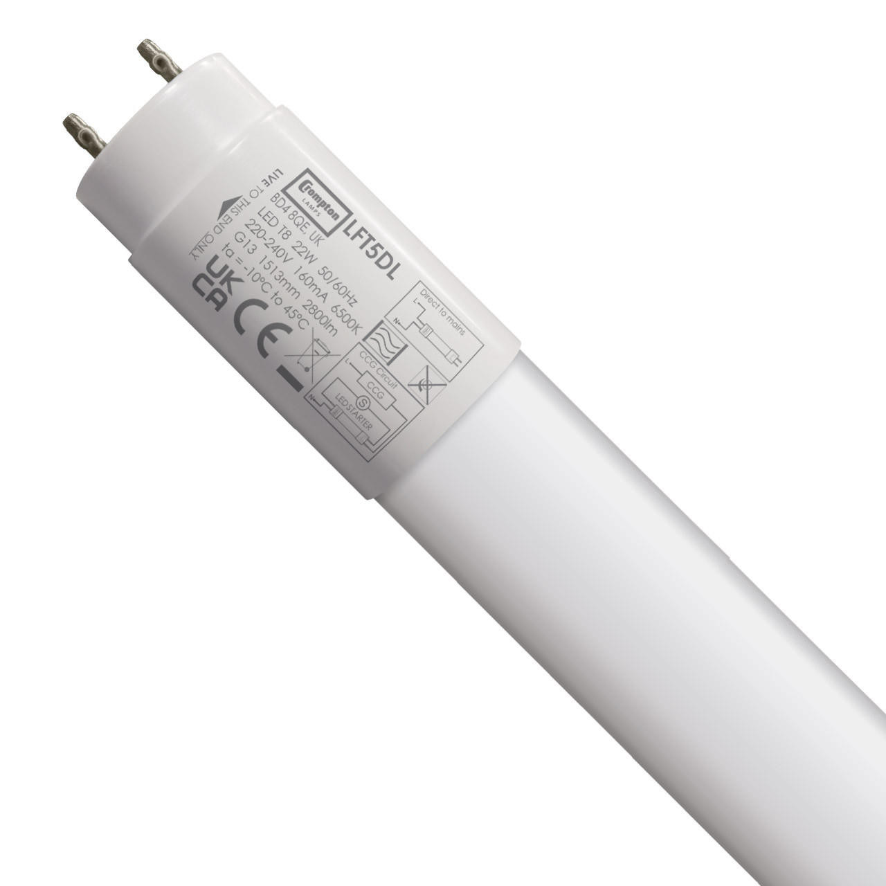 Crompton Lamps LED 5ft T8 Tube 22W Daylight Opal