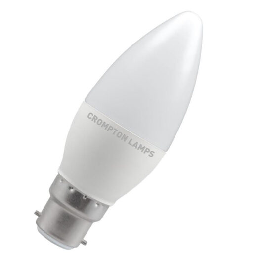 Crompton Lamps LED Candle 4.9W B22 Daylight Opal (40W Eqv)