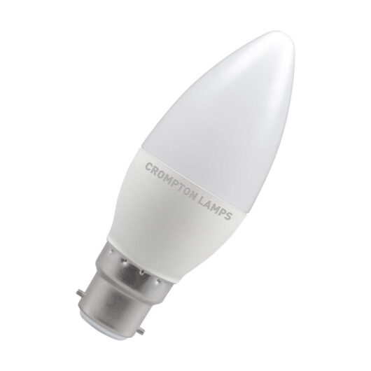 Crompton Lamps LED Candle 5W B22 Dimmable Daylight Opal (40W Eqv)