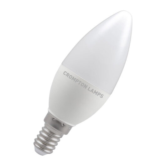 Crompton Lamps LED Candle 5W E14 Dimmable Daylight Opal (40W Eqv)