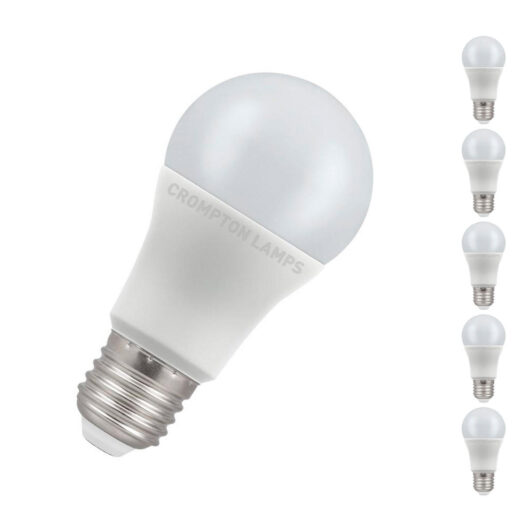 Crompton Lamps LED GLS 11W E27 Dimmable (5 Pack) Daylight Opal (75W Eqv)