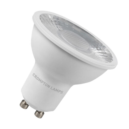 Crompton Lamps LED GU10 Spotlight 5W Dimmable Thermal Plastic Daylight 38° Clear (50W Eqv)