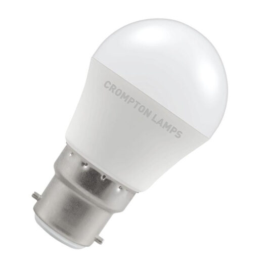 Crompton Lamps LED Golfball 4.9W B22 Daylight Opal (40W Eqv)