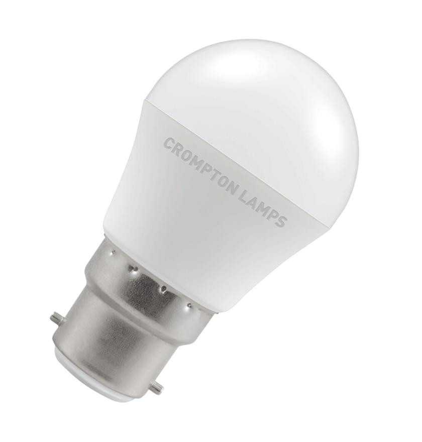 Crompton Lamps LED Golfball 4.9W B22 Daylight Opal (40W Eqv)