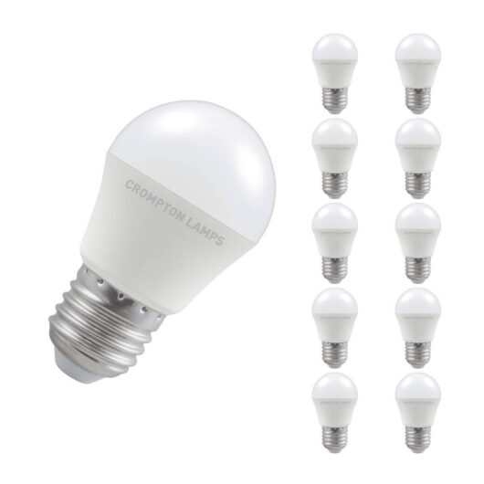 Crompton Lamps LED Golfball 4.9W E27 (10 Pack) Daylight Opal (40W Eqv)