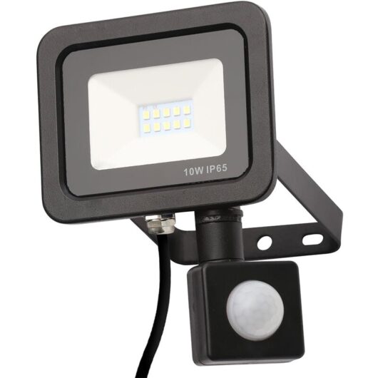 Langton Floodlight 10W led Outdoor Fitting With pir Sensor - Black - Litecraft