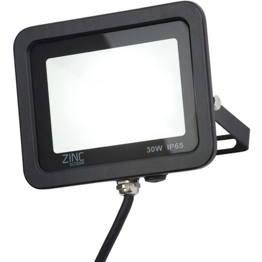 Mears Flood Light Outdoor 30 Watt led Slimline Garden Fitting - Black - Litecraft