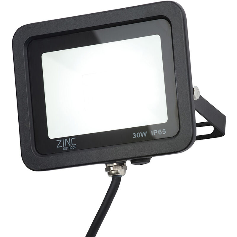 Mears Flood Light Outdoor 30 Watt led Slimline Garden Fitting - Black - Litecraft