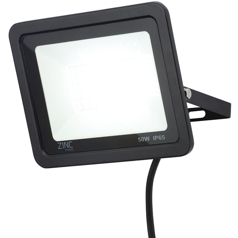 Mears Flood Light Outdoor 50 Watt led Slimline Garden Fitting - Black - Litecraft