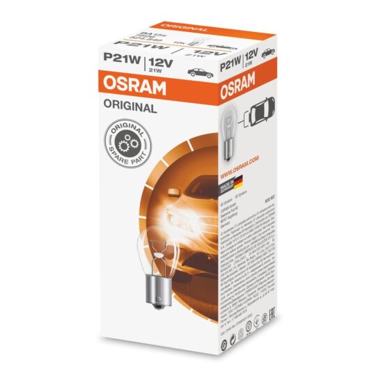 OSRAM Light Bulbs P21W 7506 Bulb, indicator VW,AUDI,MERCEDES-BENZ,Golf IV Schrägheck (1J1),Golf V Schrägheck (1K1),POLO (9N_),TOURAN (1T1, 1T2)