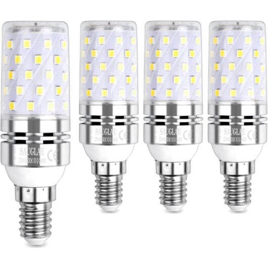 12W LED Corn Bulb Equivalent to 100W E14 Cool White 6000K 1200LM 4-Pack