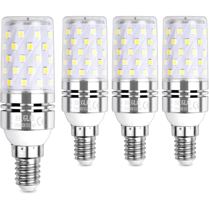 12W LED Corn Bulb Equivalent to 100W E14 Cool White 6000K 1200LM 4-Pack