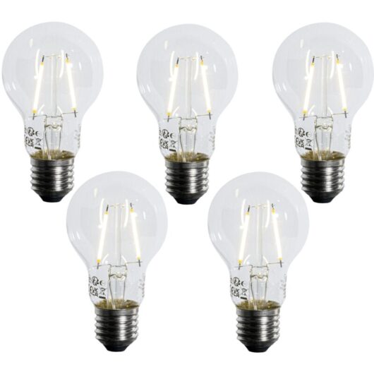 Set of 5 E27 LED Bulb A60 Lux Sensor 2.5W 250LM 2700K