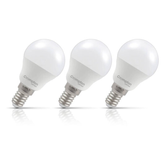 Crompton Lamps LED Golfball 6.5W E14 3-Pack Daylight Opal 60W Eqv