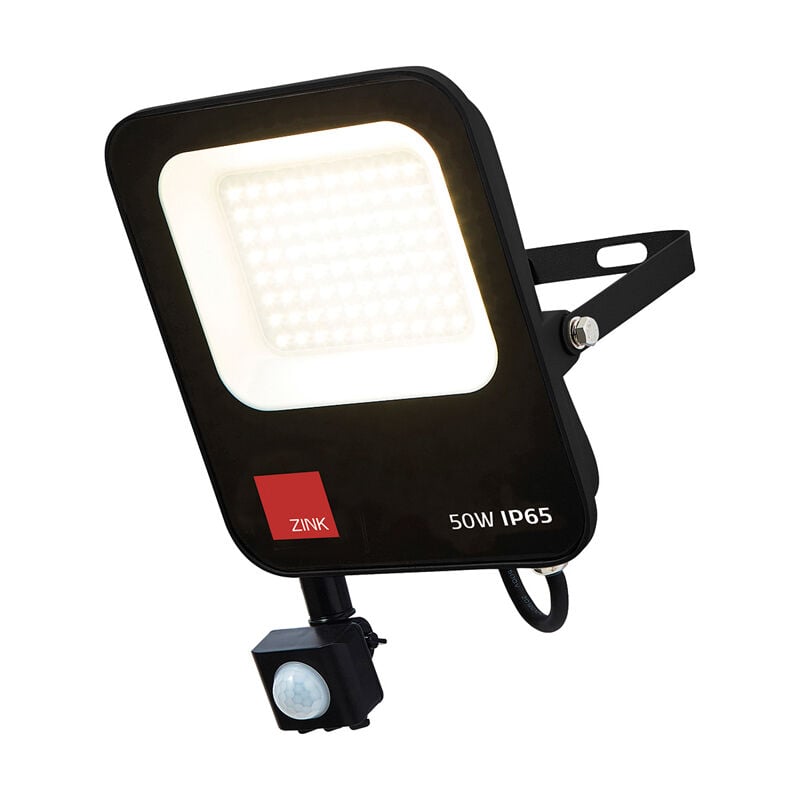 Faulkner Floodlight 50 Watt led Outdoor Fitting with pir Motion Sensor - Black - Litecraft
