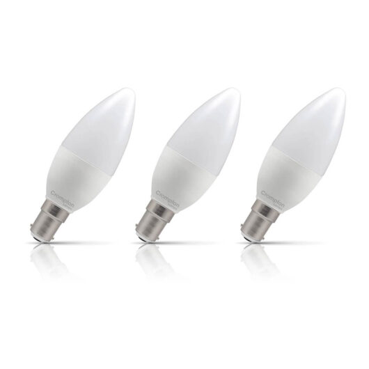 Crompton Lamps LED Candle 2.2W B15 3-Pack Daylight Opal 25W Eqv