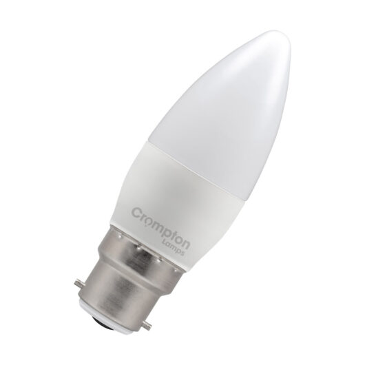 Crompton Lamps LED Candle 2.2W B22 Daylight Opal (25W Eqv)