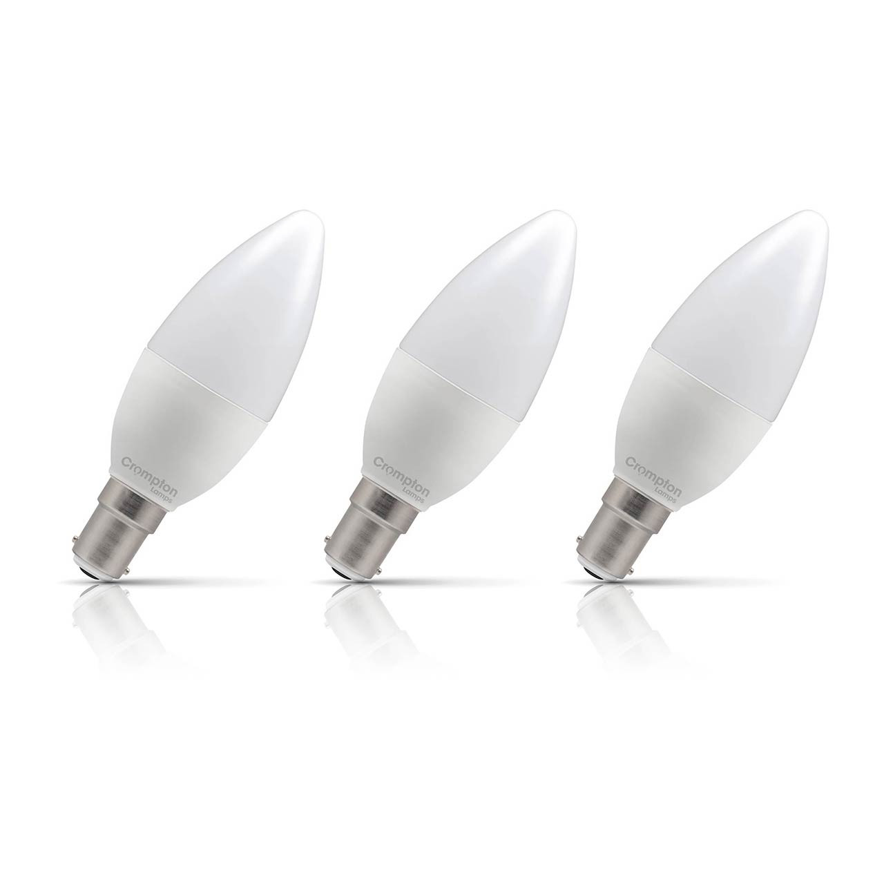 Crompton Lamps LED Candle 4.2W B15 Dimmable 3-Pack Daylight Opal 40W Eqv