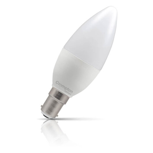 Crompton Lamps LED Candle 4.2W B15 Dimmable Daylight Opal 40W Eqv
