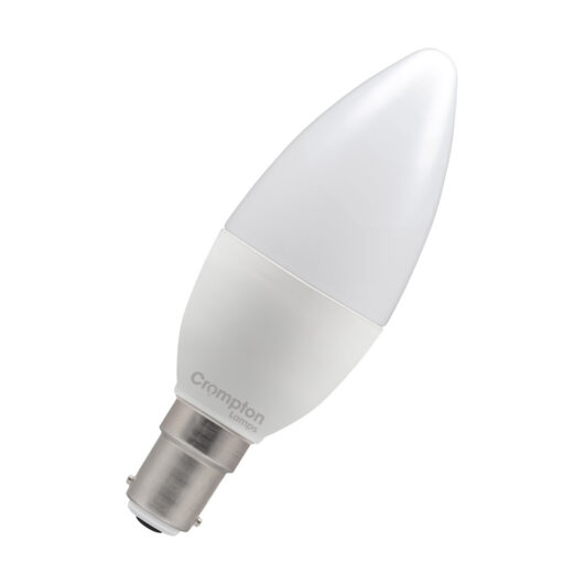 Crompton Lamps LED Candle 6.5W B15 Daylight Opal (60W Eqv)