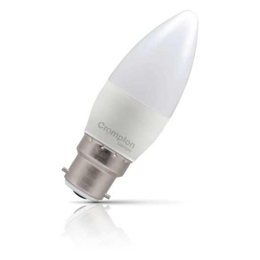 Crompton Lamps LED Candle 6.5W B22 Dimmable Daylight Opal 60W Eqv