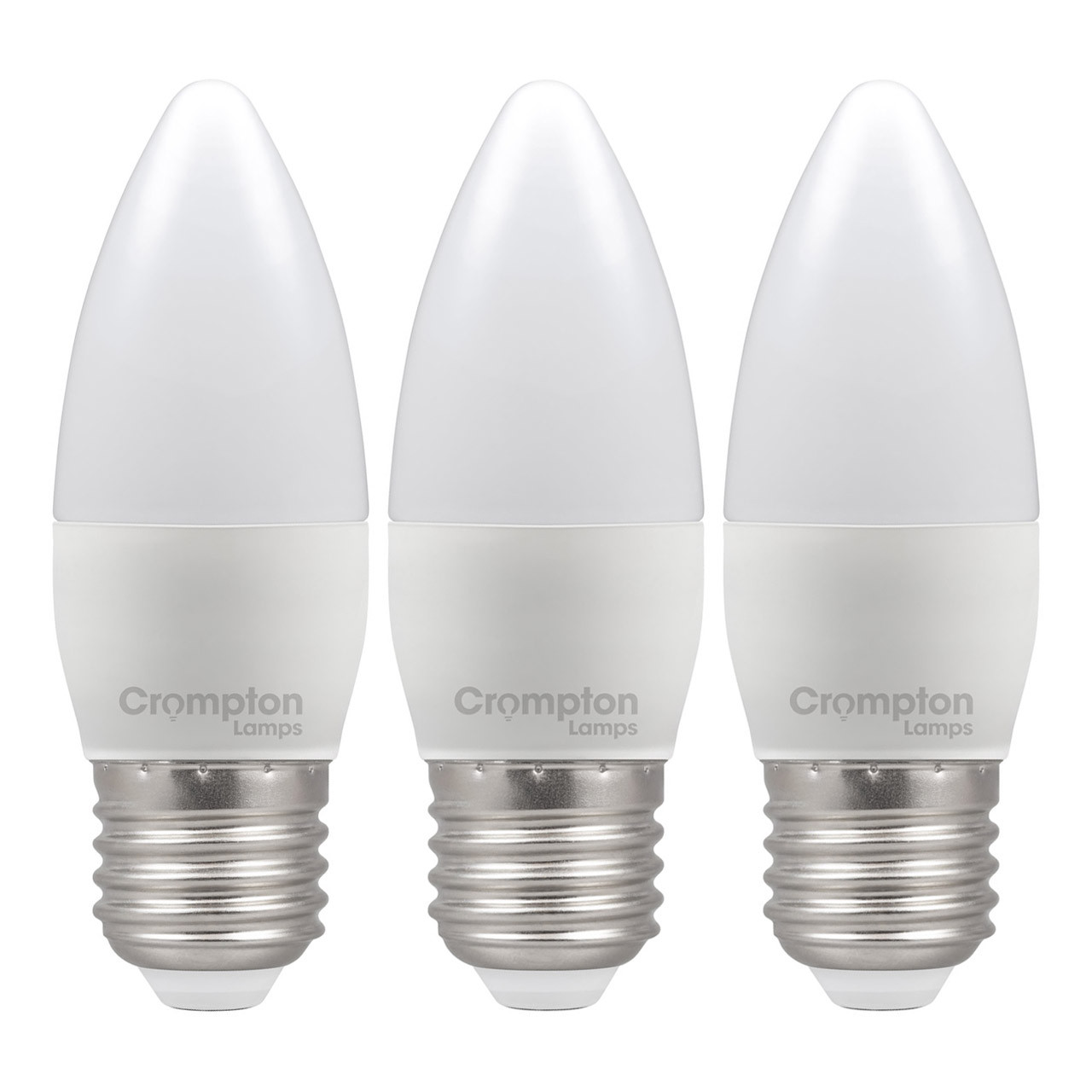 Crompton Lamps LED Candle 6.5W E27 (3 Pack) Daylight Opal (60W Eqv)