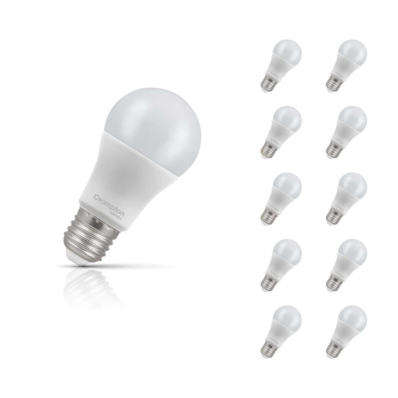 Crompton Lamps LED GLS 13W E27 10-Pack Daylight Opal 100W Eqv