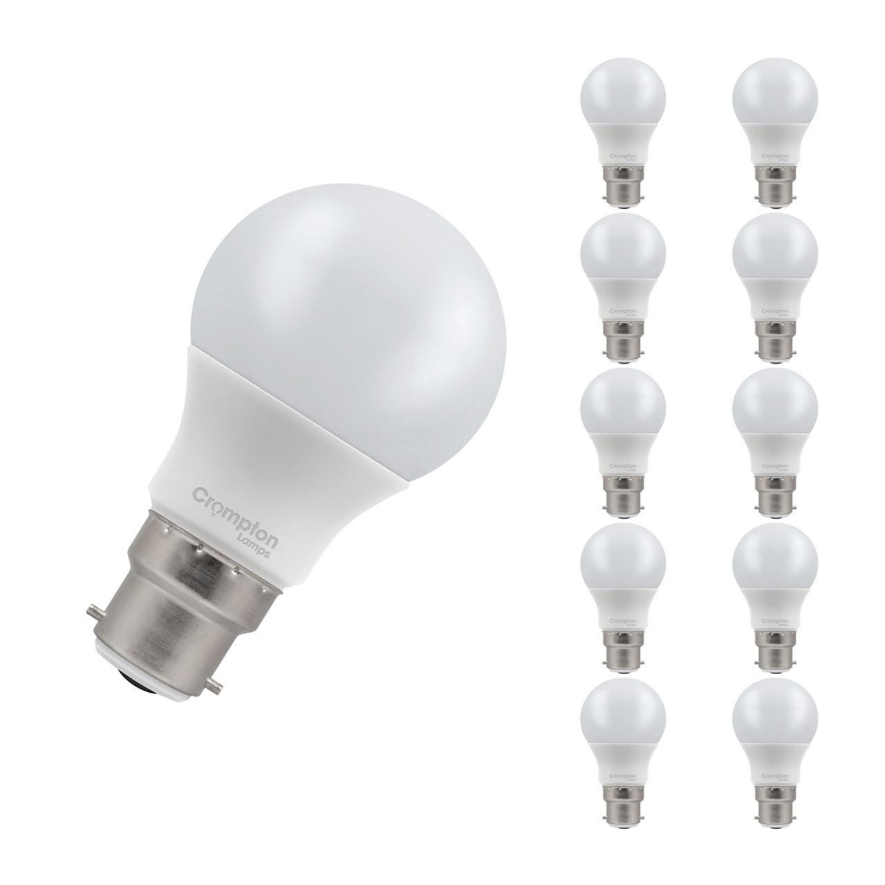 Crompton Lamps LED GLS 4W B22 (10 Pack) Daylight Opal (40W Eqv)