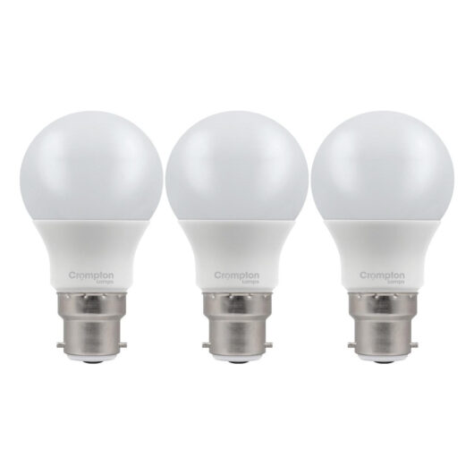 Crompton Lamps LED GLS 4W B22 Dimmable (3 Pack) Daylight Opal (40W Eqv)