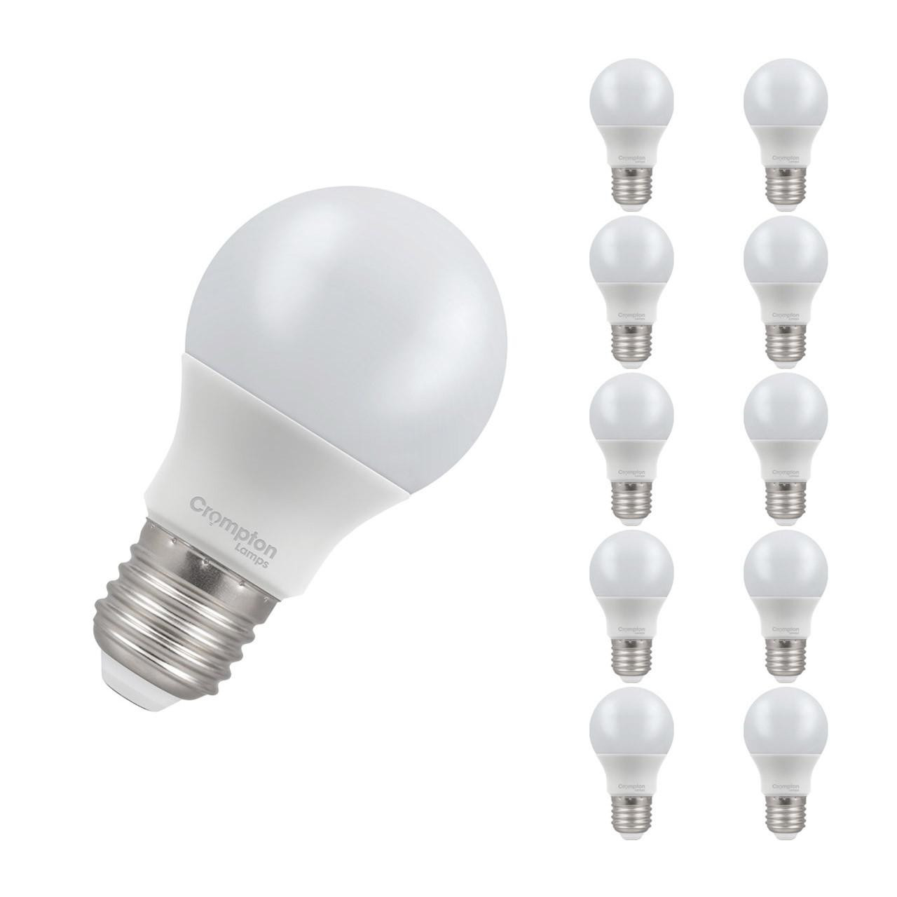 Crompton Lamps LED GLS 4W E27 Dimmable (10 Pack) Daylight Opal (40W Eqv)