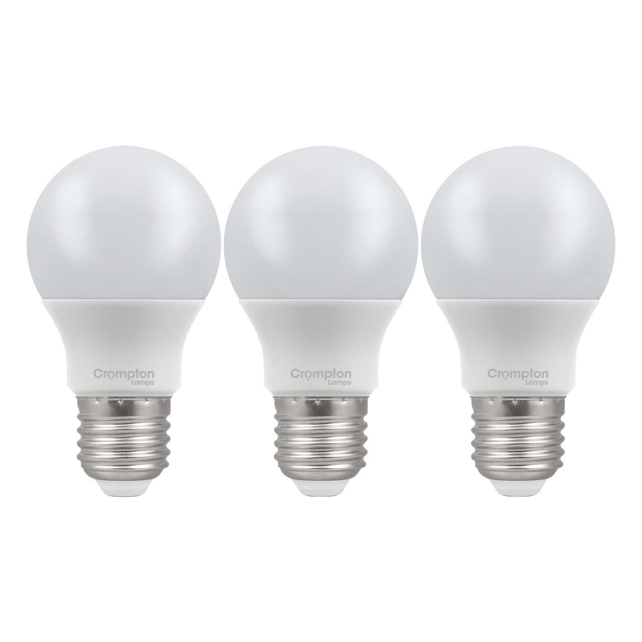 Crompton Lamps LED GLS 7W E27 (3 Pack) Daylight Opal (60W Eqv)