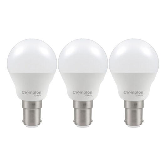 Crompton Lamps LED Golfball 2.2W B15 (3 Pack) Daylight Opal (25W Eqv)