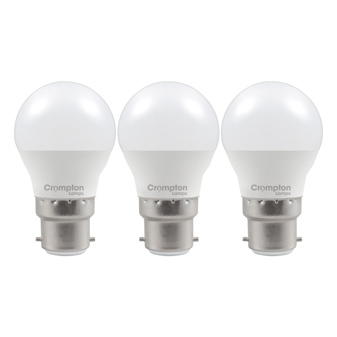 Crompton Lamps LED Golfball 2.2W B22 (3 Pack) Daylight Opal (25W Eqv)