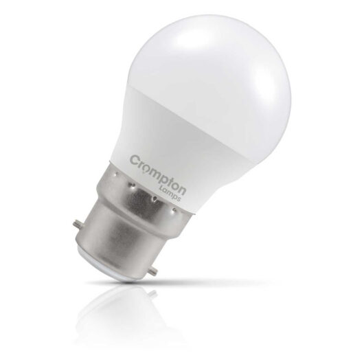 Crompton Lamps LED Golfball 2.2W B22 Daylight Opal 25W Eqv