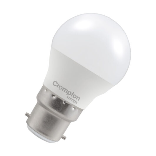 Crompton Lamps LED Golfball 2.2W B22 Daylight Opal (25W Eqv)