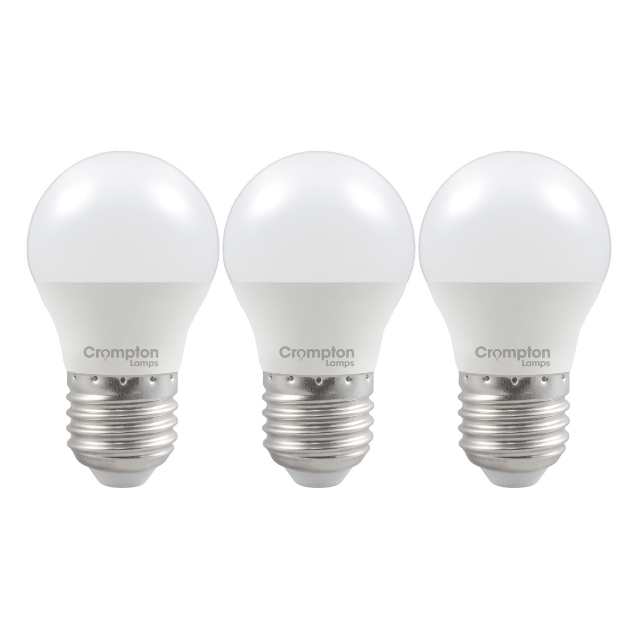 Crompton Lamps LED Golfball 6.5W E27 Dimmable (3 Pack) Daylight Opal (60W Eqv)